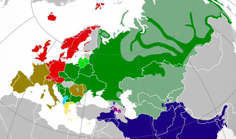 Mapa de los husos horarios
